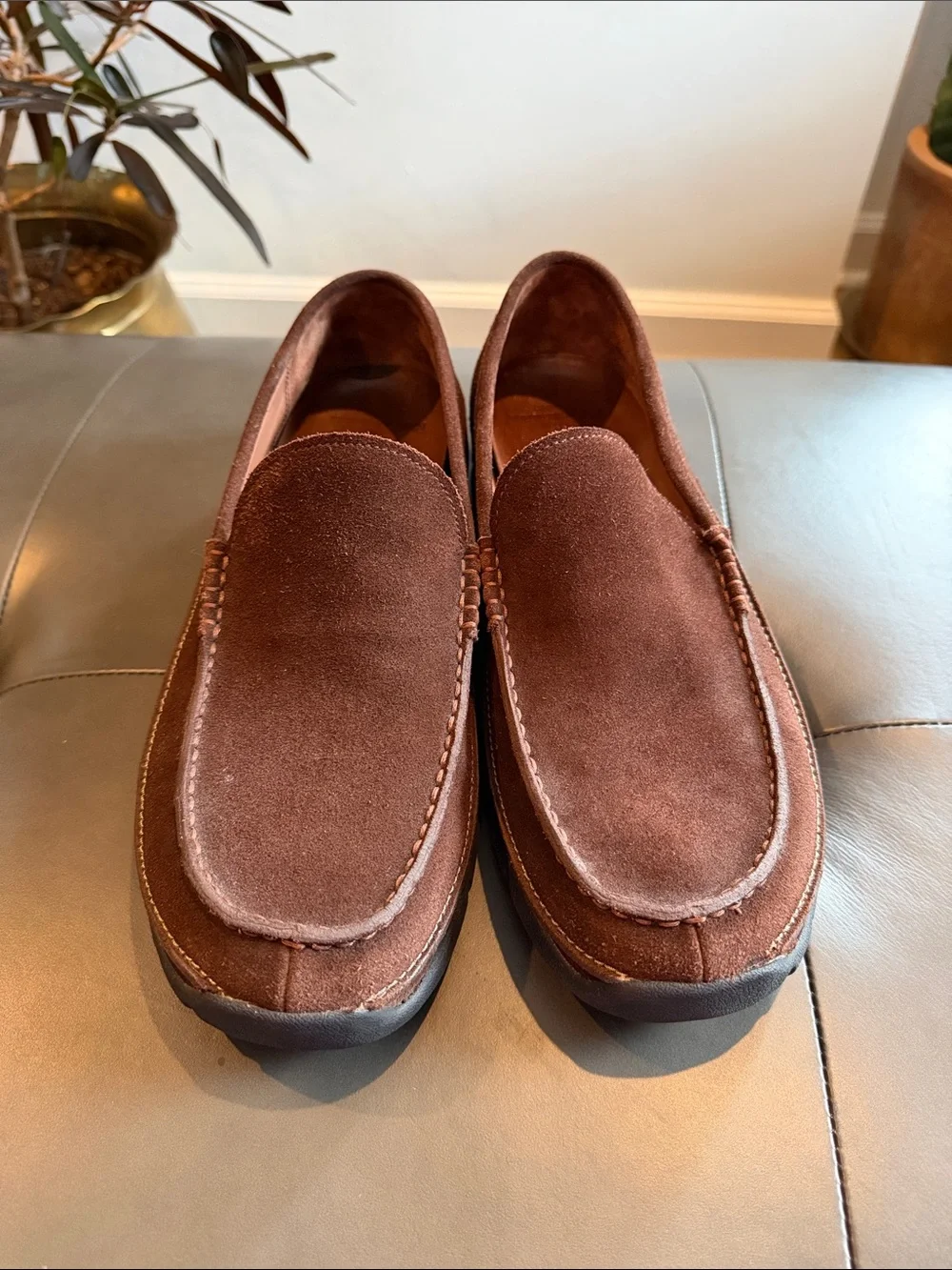 Polo Ralph Lauren Men's Brown Suede Slip-On Loafers Size 11